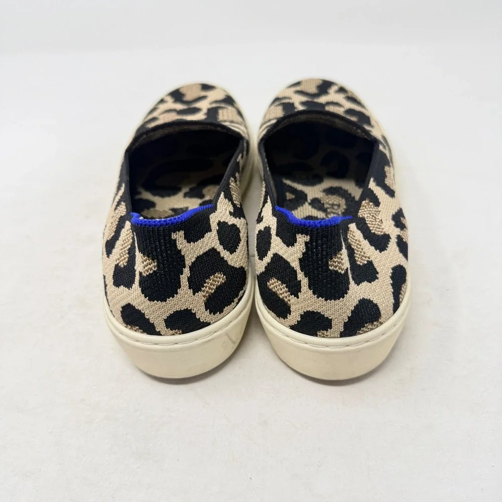 Rothy's The Sneaker Leopard Tan Size 8 Slip On Animal Print Sustainable Casual